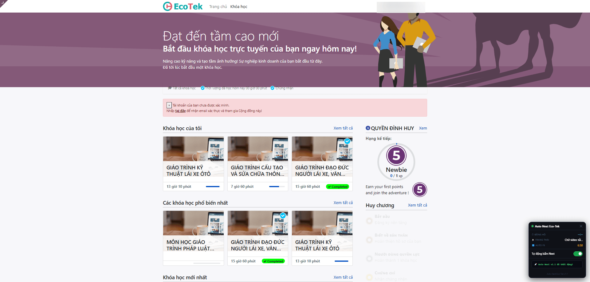 Dịch vụ học hộ lý thuyết online ECO TEK - Giao diện hệ thống học lý thuyết bằng lái xe 1